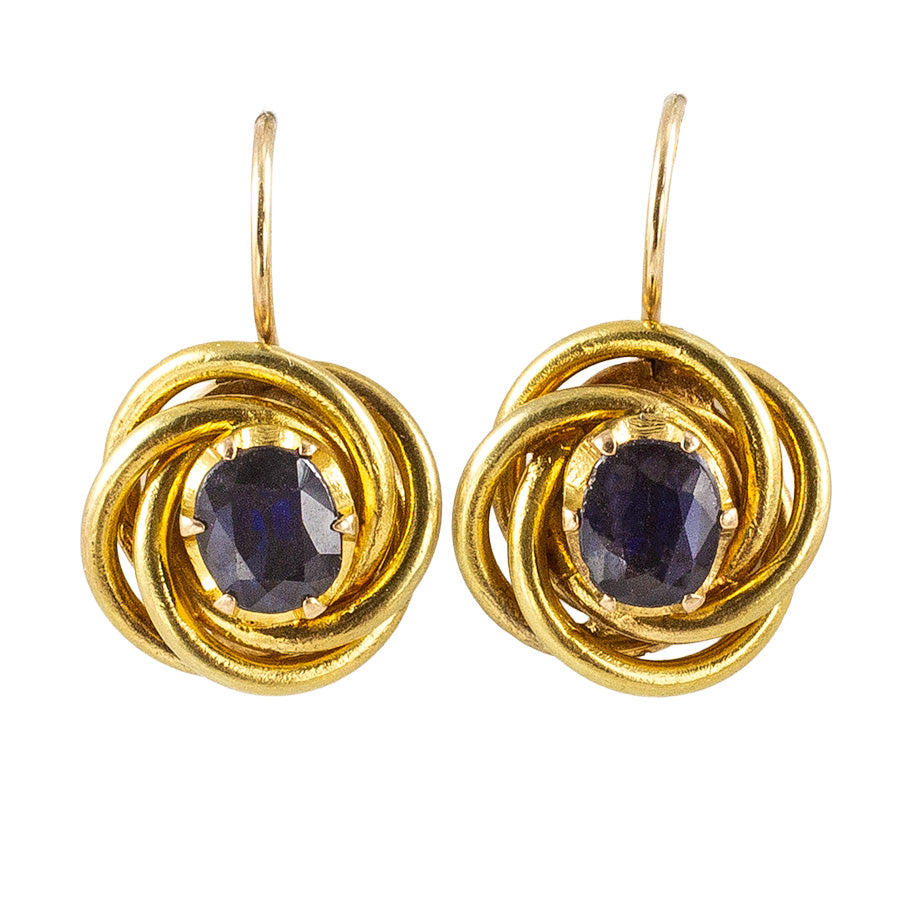 Sapphire Knot Earrings