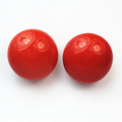 Coral Button Earrings