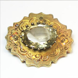 Lemon Quartz Shield Pin